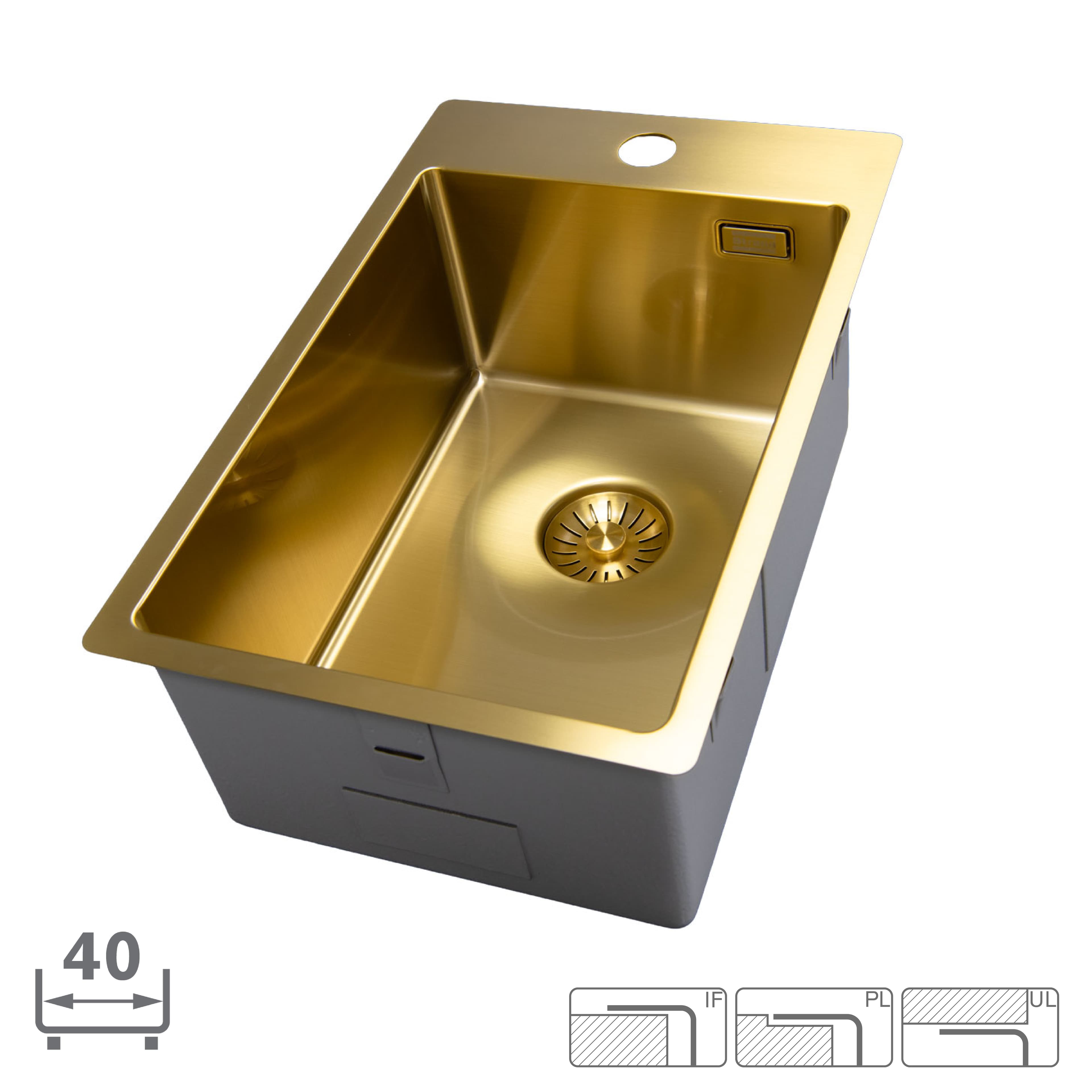 Disklåda Strand Solid SOL-2840B Gold