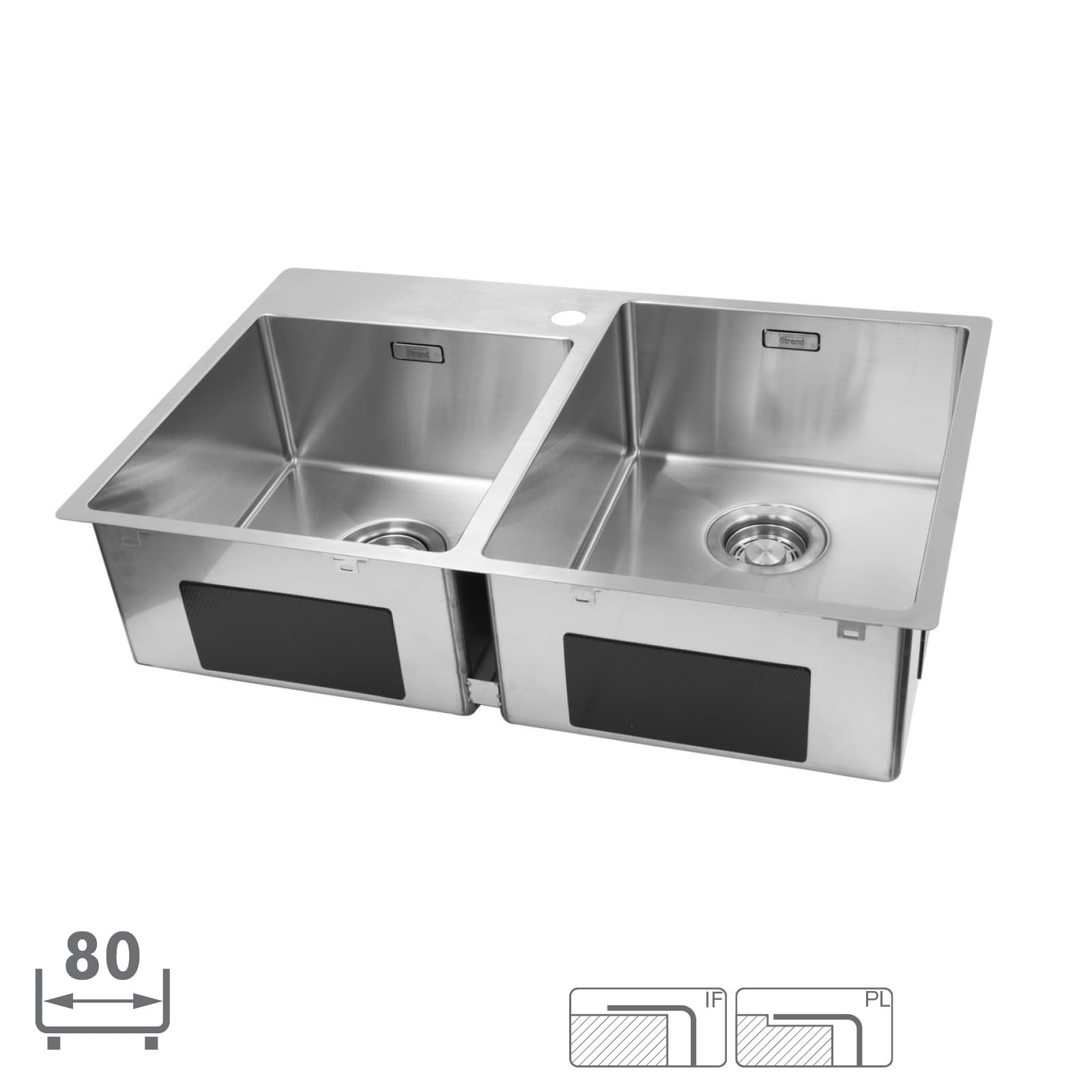 Disklåda Strand ST-800DHBP. 740x520x185 Dubbel med blandarplats. Höger.